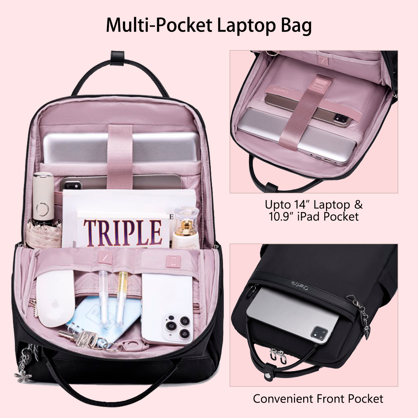 CB00639 Casual Backpack Black