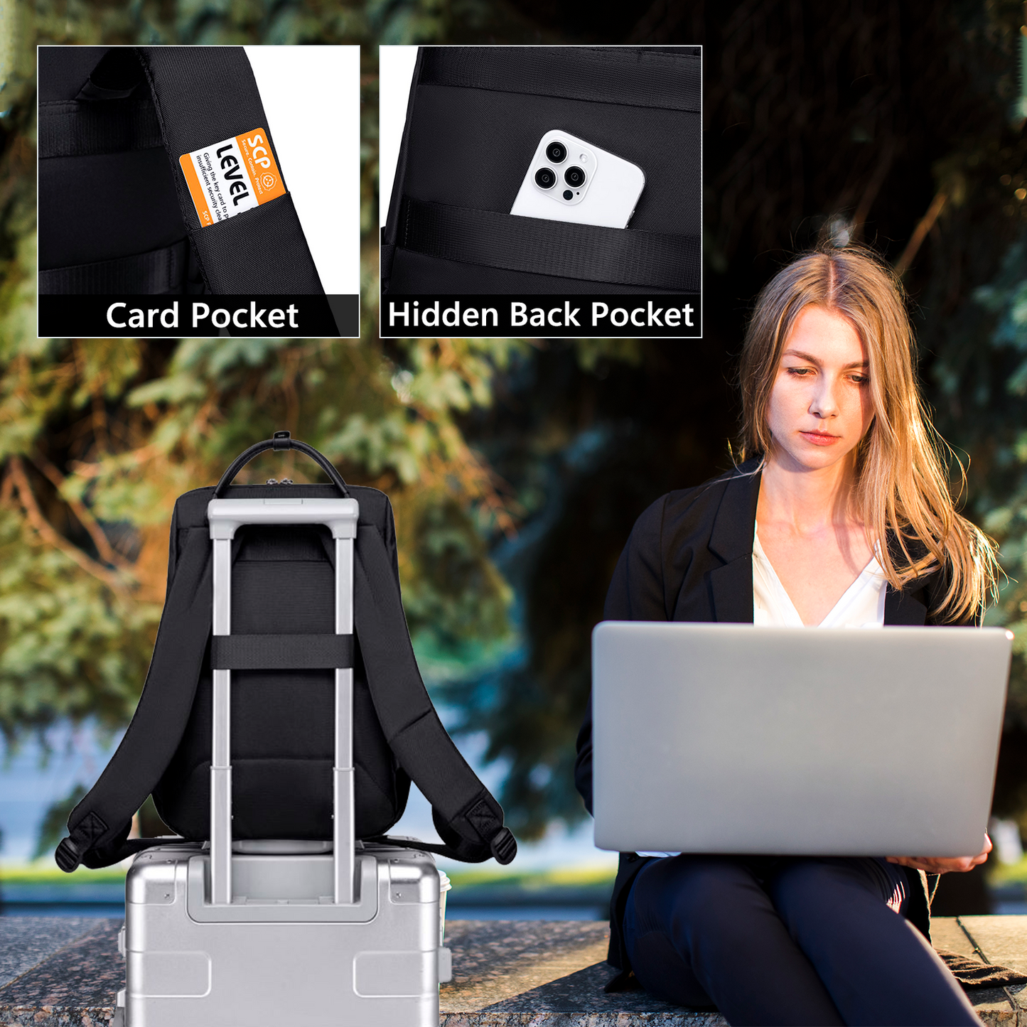 CB00639 Casual Backpack Black