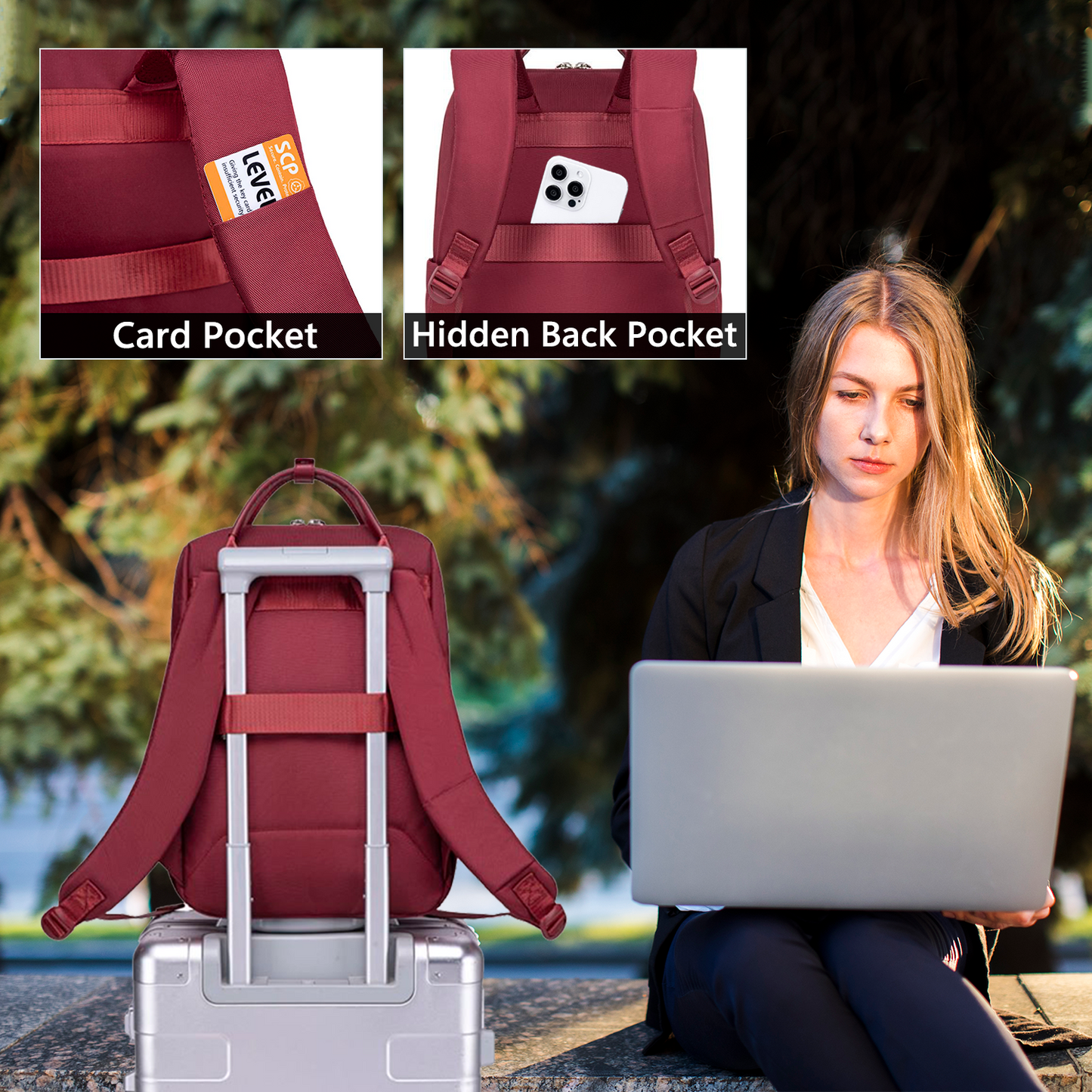 CB00639 Casual Backpack Red