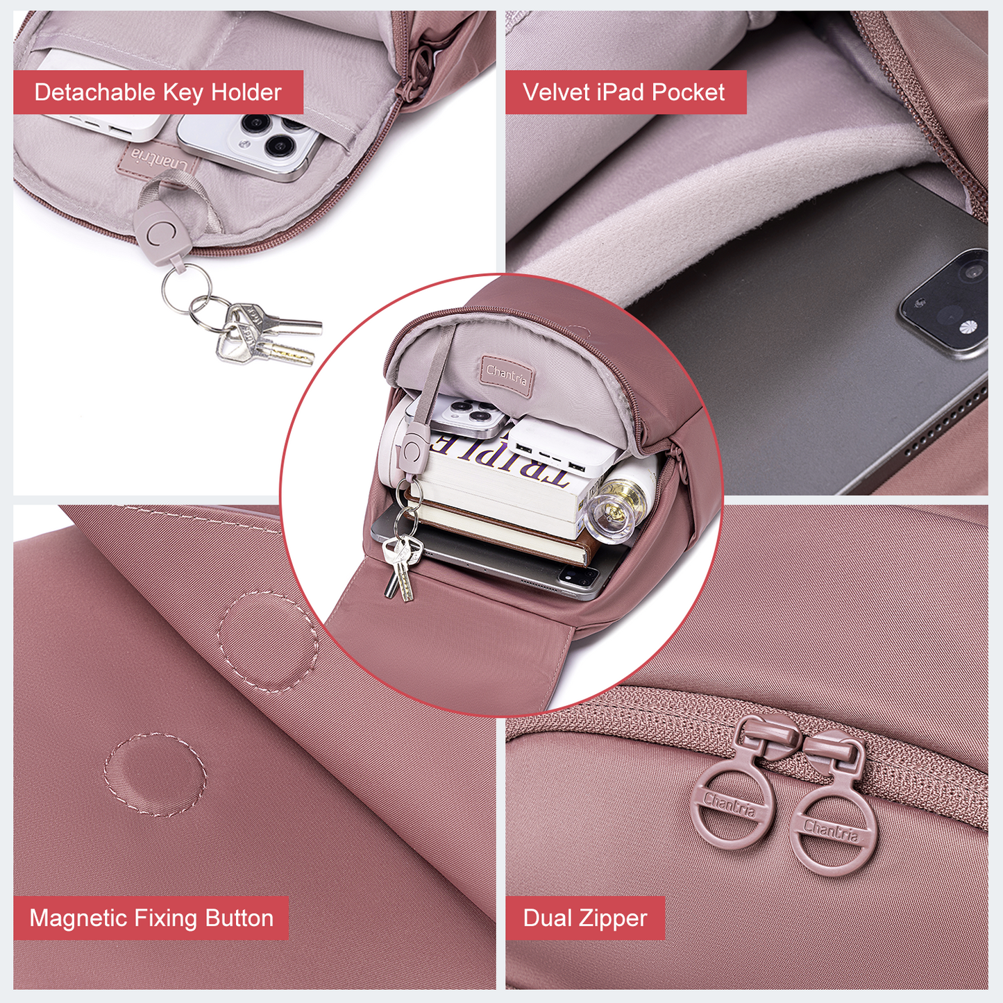 CB00621 Casual Backpack Nostalgia Rose