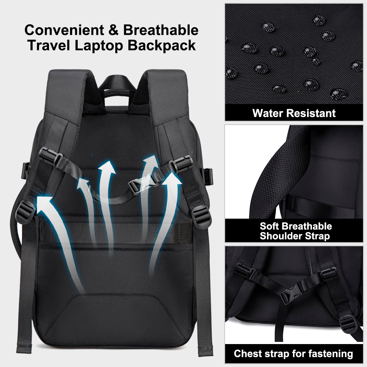 CB00641 Travel Backpack Black