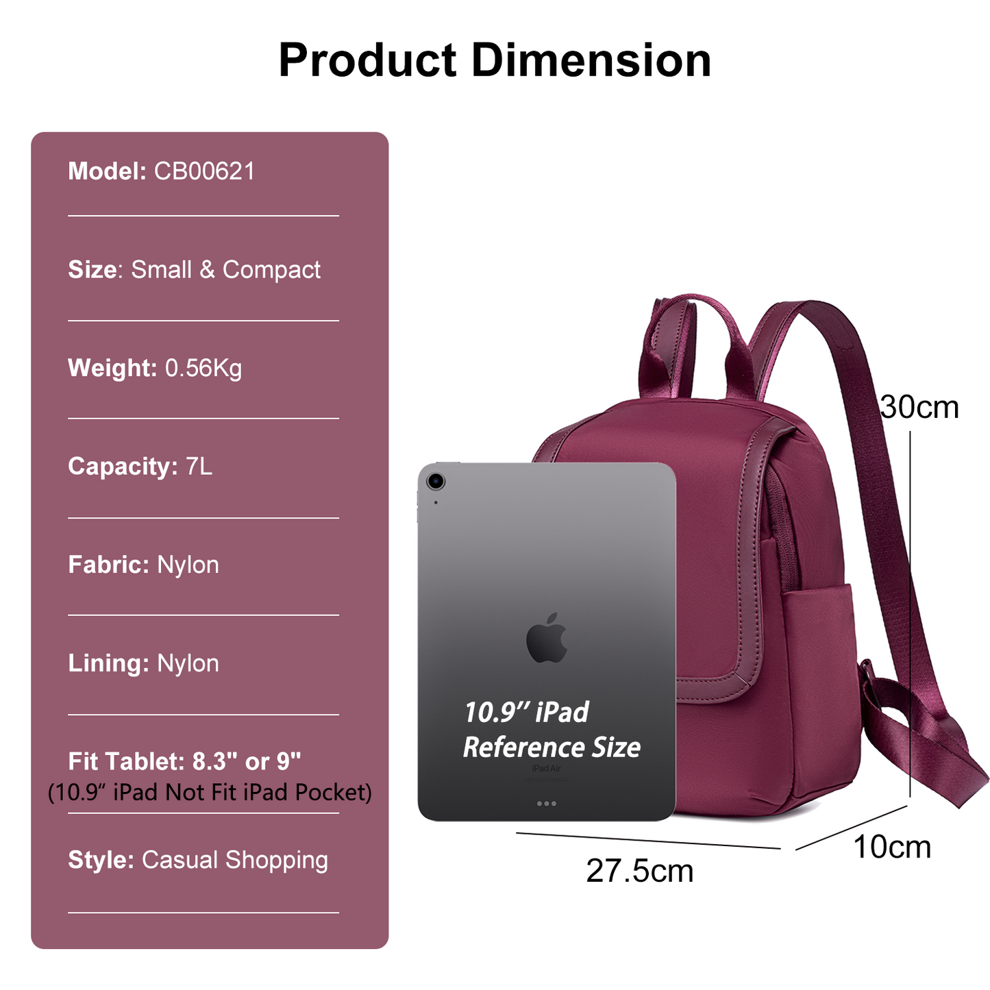 CB00621 Casual Backpack Red