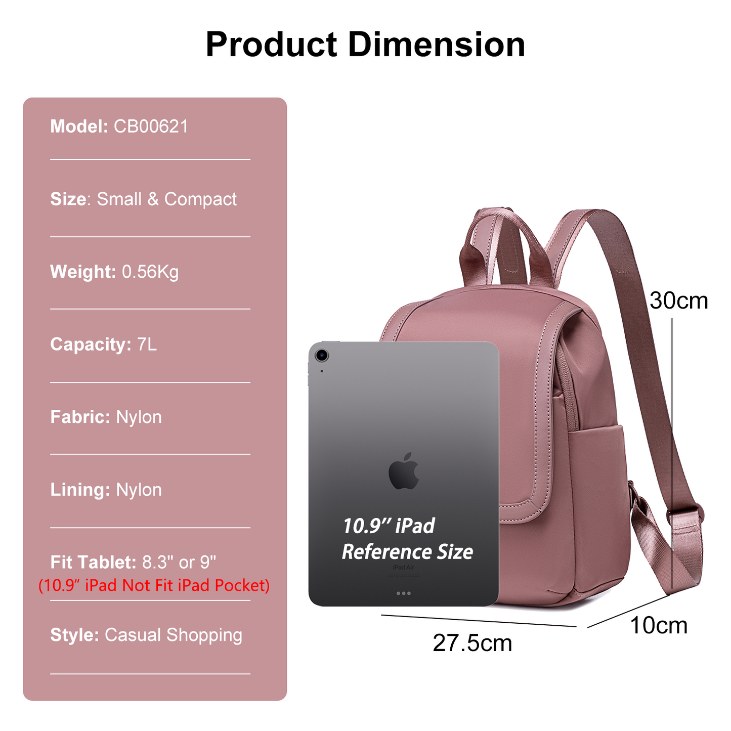 CB00621 Casual Backpack Nostalgia Rose