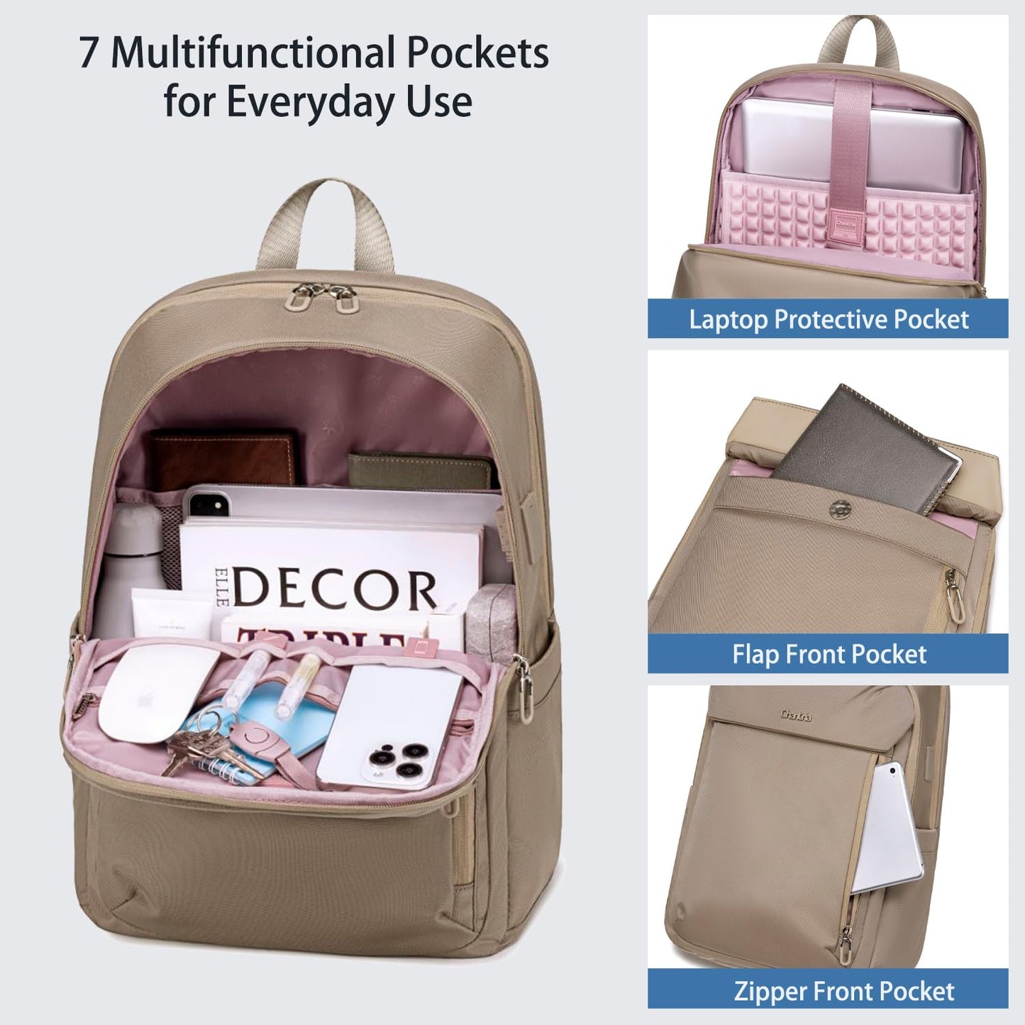 CB00633 Casual Backpack Khaki