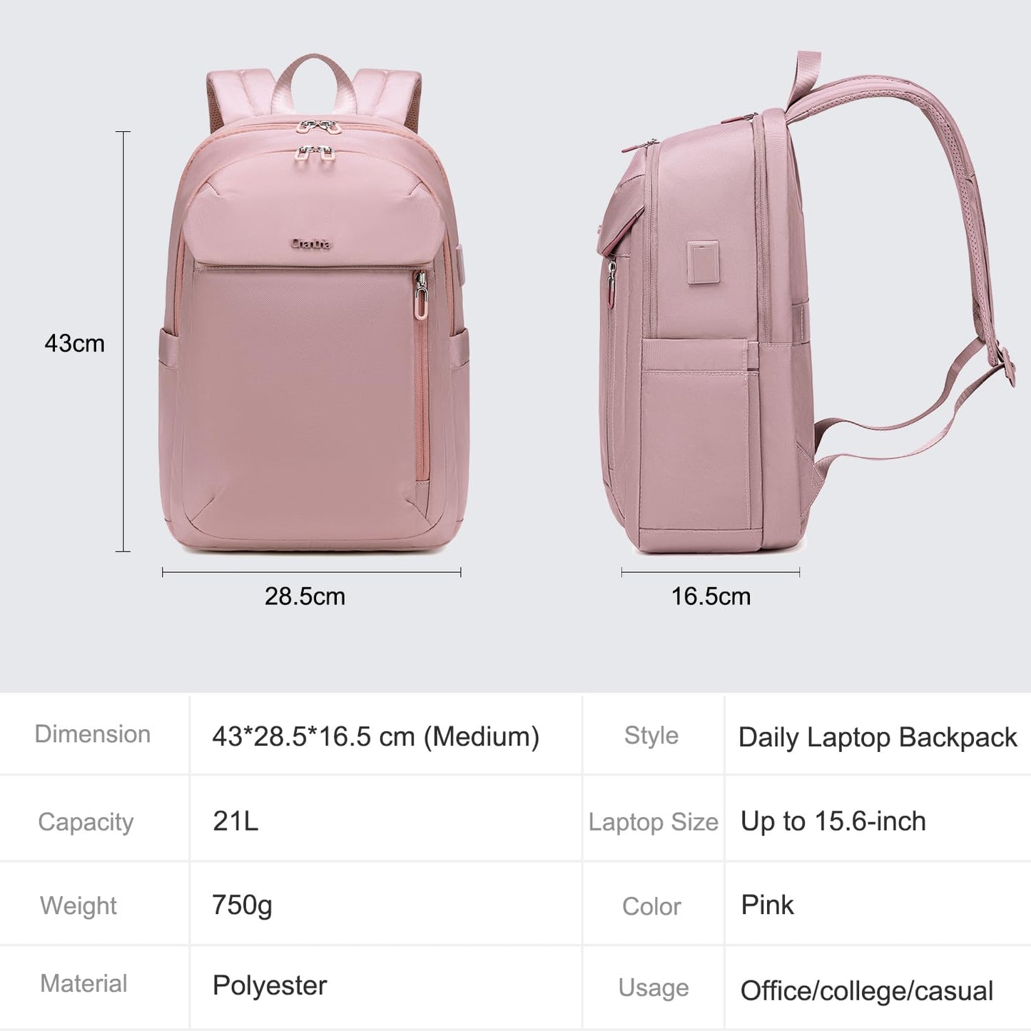 CB00633 Casual Backpack Pink