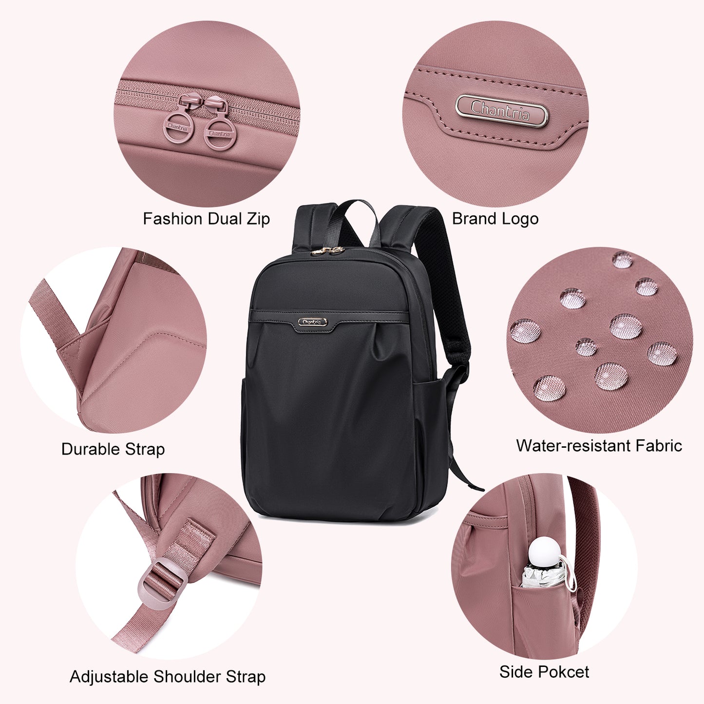 CB00769 Compact Backpack Black