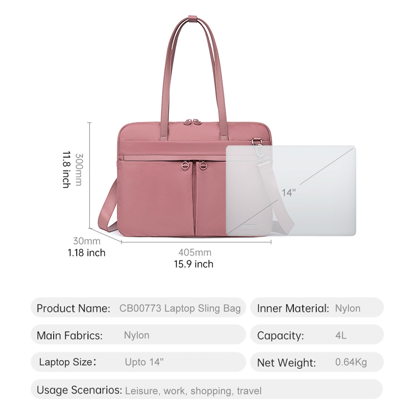 CB00773 Laptop Sling Bag Nostalgia Rose