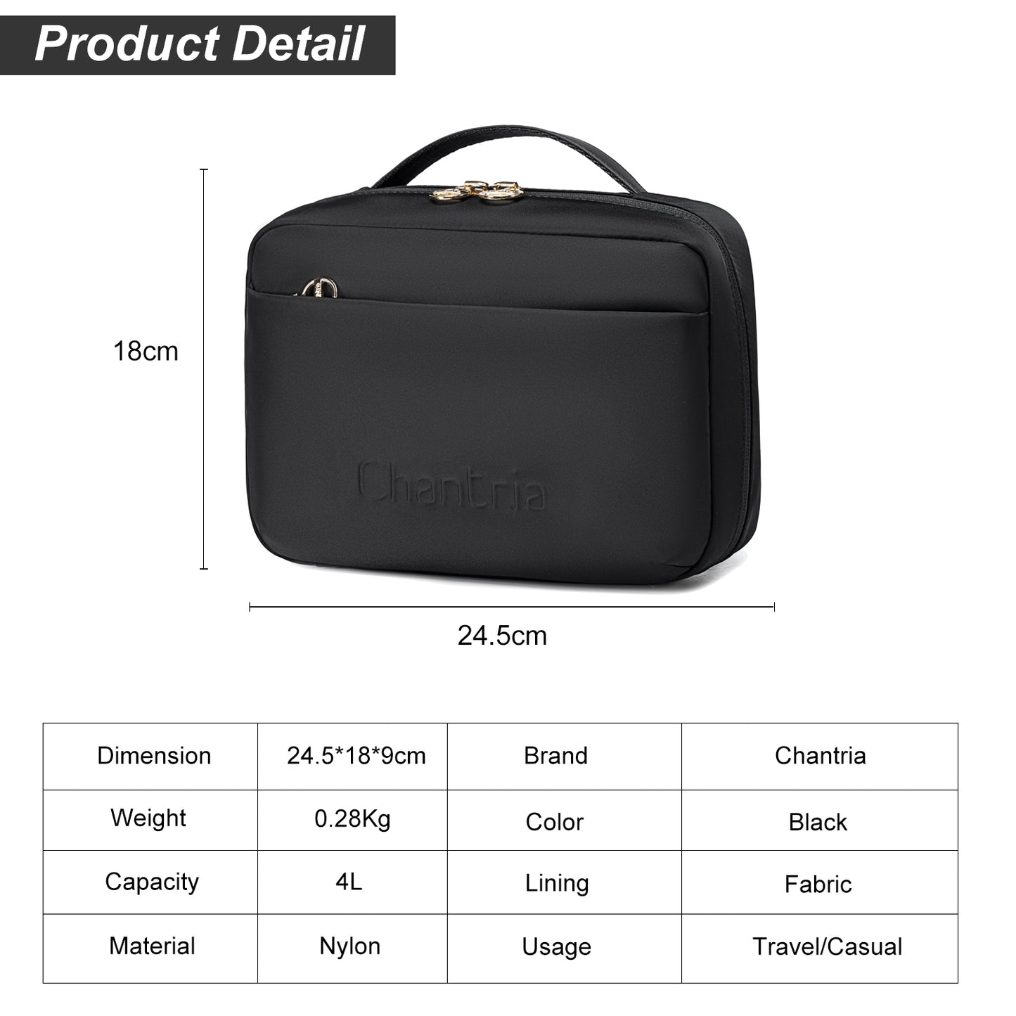 CB00793 Makeup Bag Black