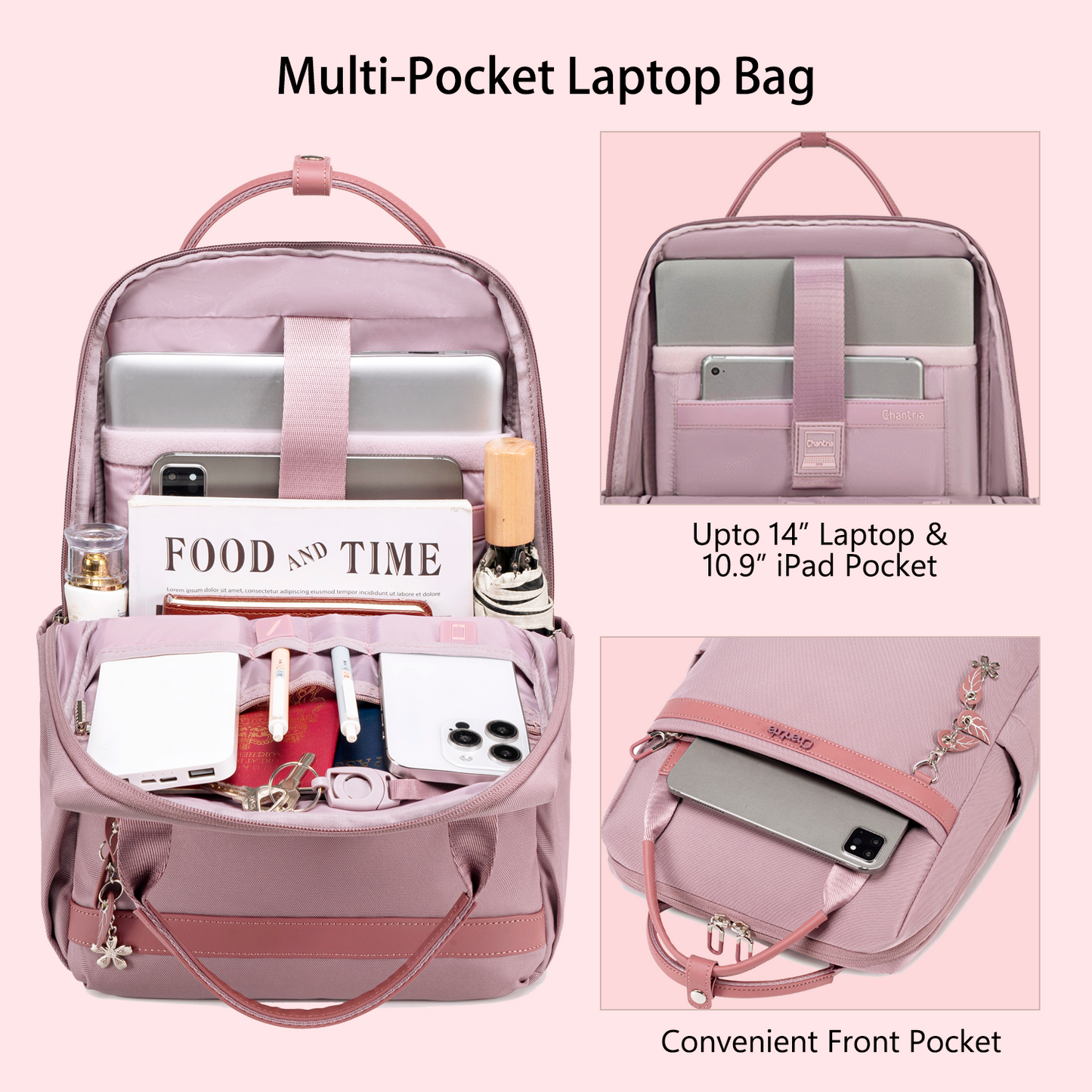CB00639 Casual Backpack Pale Mauve