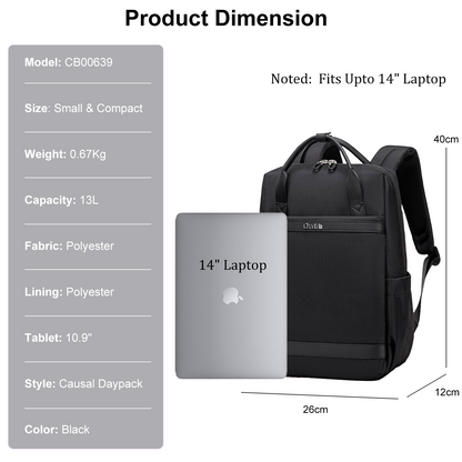 CB00639 Casual Backpack Black