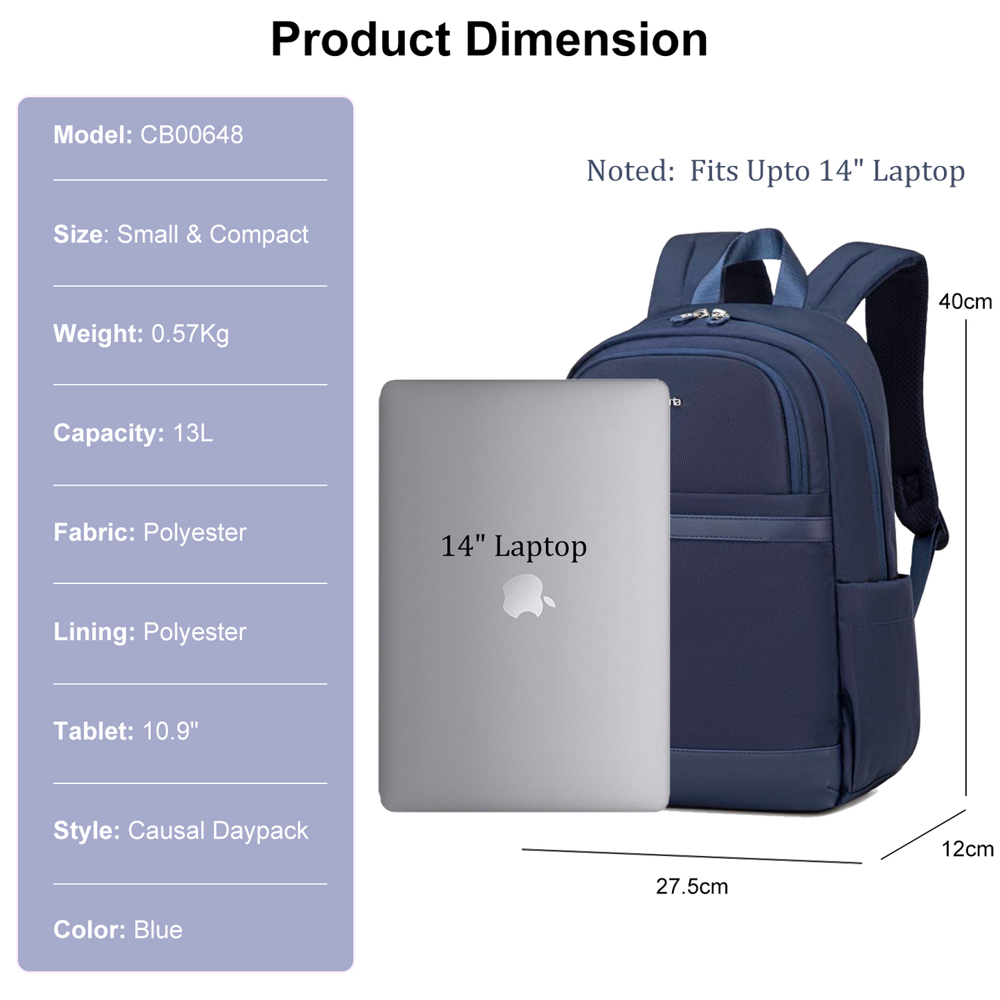 CB00648 Causal Backpack Blue
