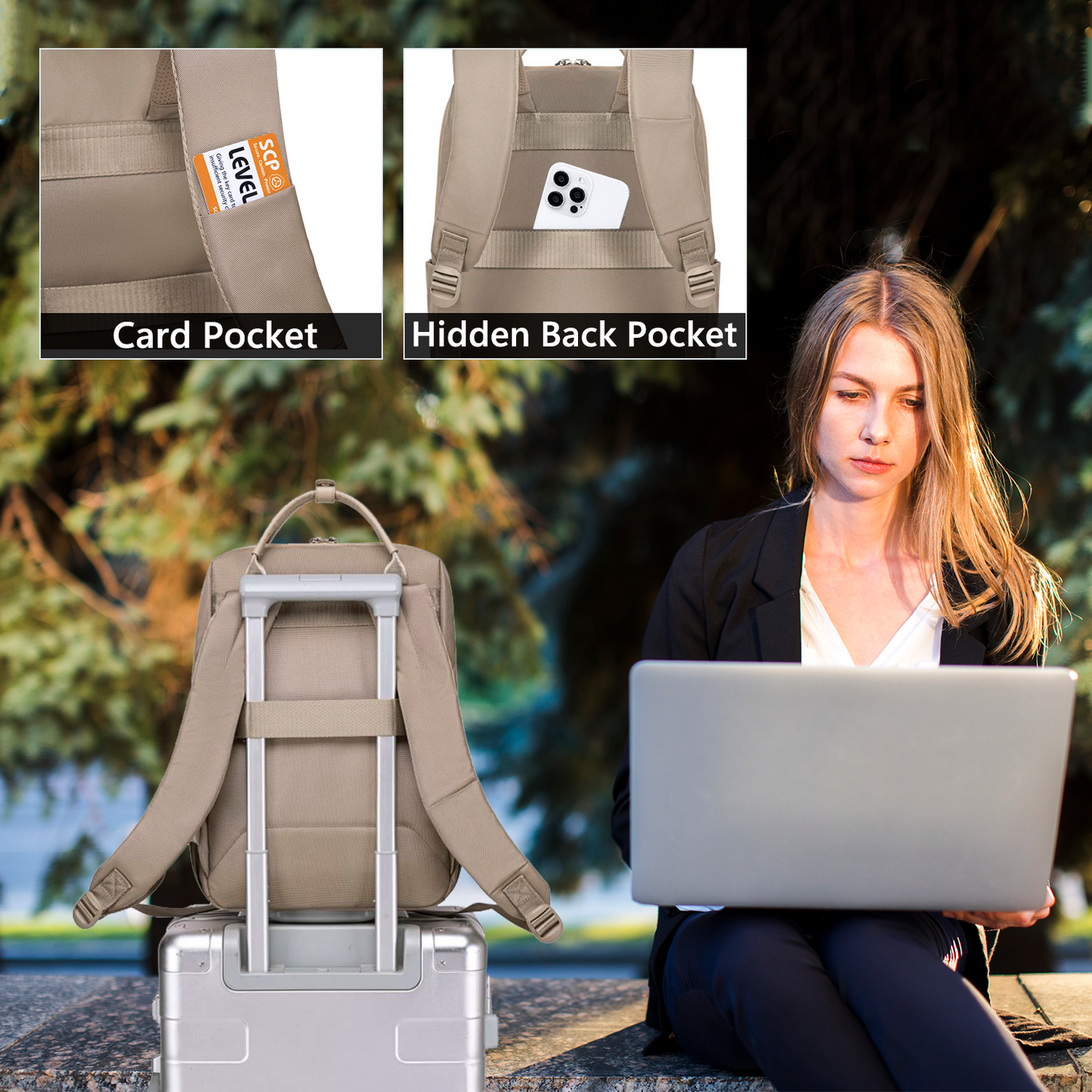 CB00639 Casual Backpack Khaki