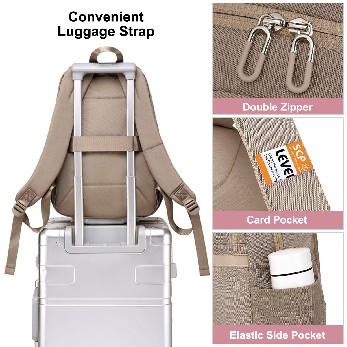 CB00648 Casual Backpack Khaki