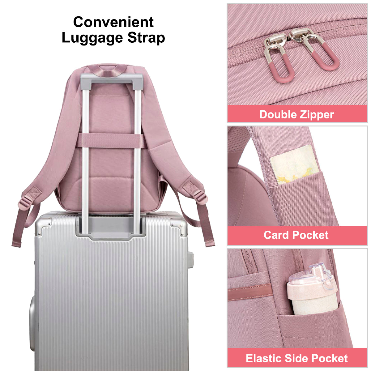 CB00648 Casual Backpack Pink