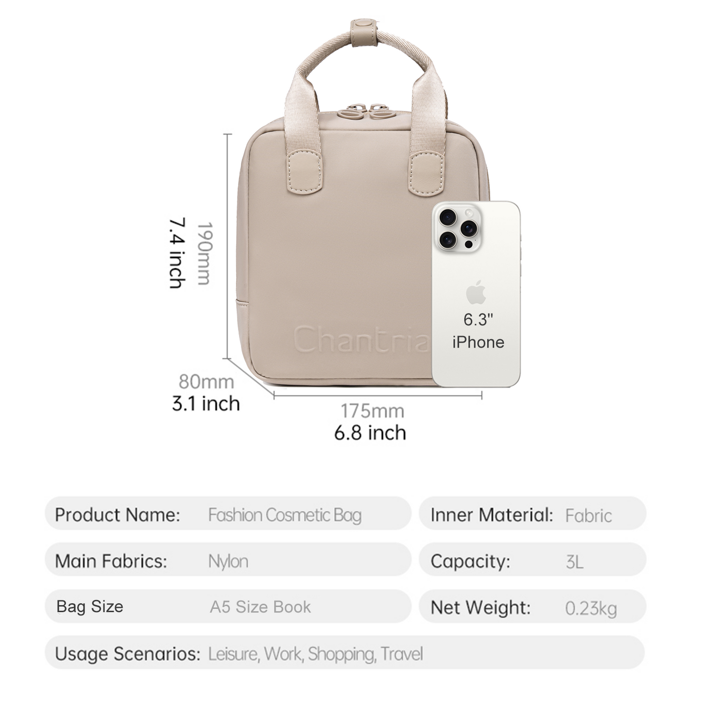 CB00783 Makeup Bag Khaki