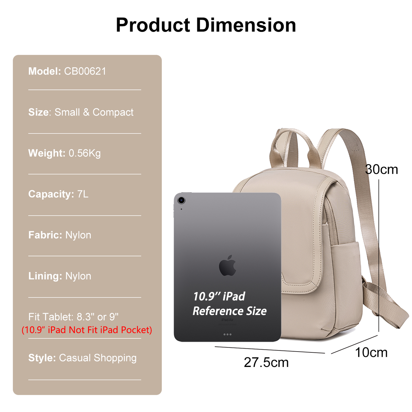 CB00621 Causal Backpack Khaki