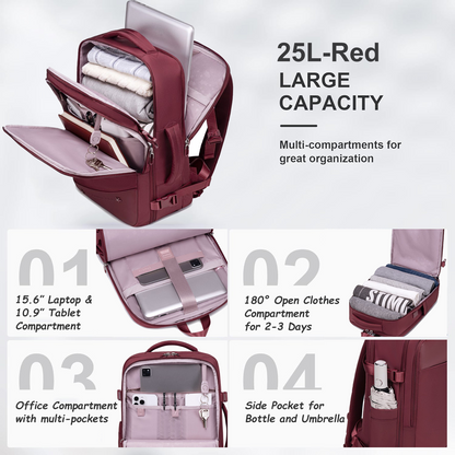 CB00641 Travel Backpack Red