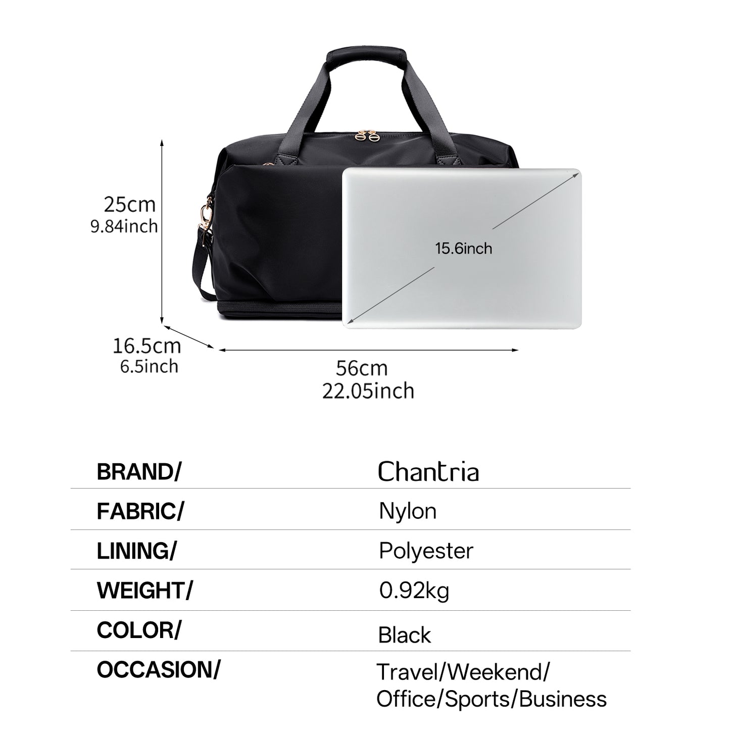 CLXB00978 Travel Duffle Bag Black