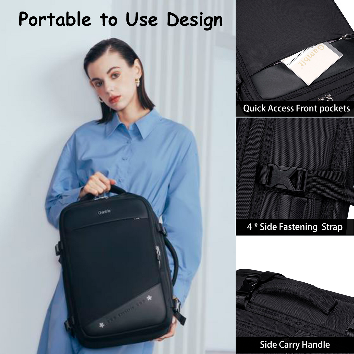 CB00641 Travel Backpack Black