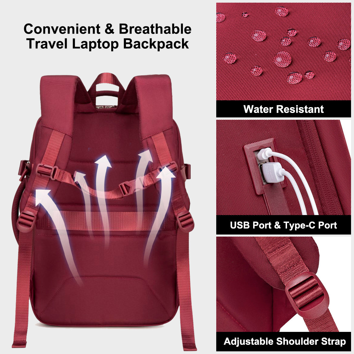 CB00617 Travel Backpack Red