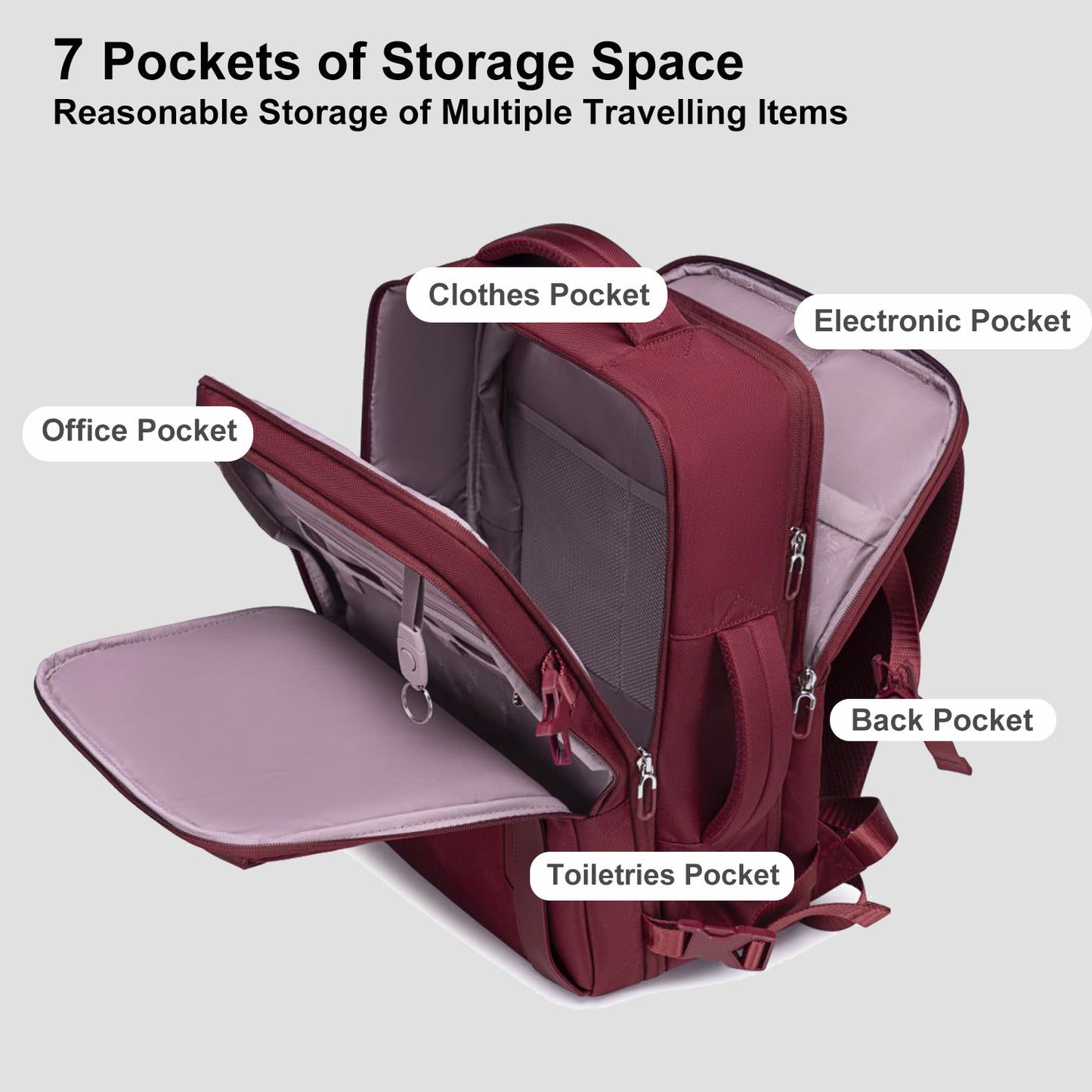 CB00617 Travel Backpack Red