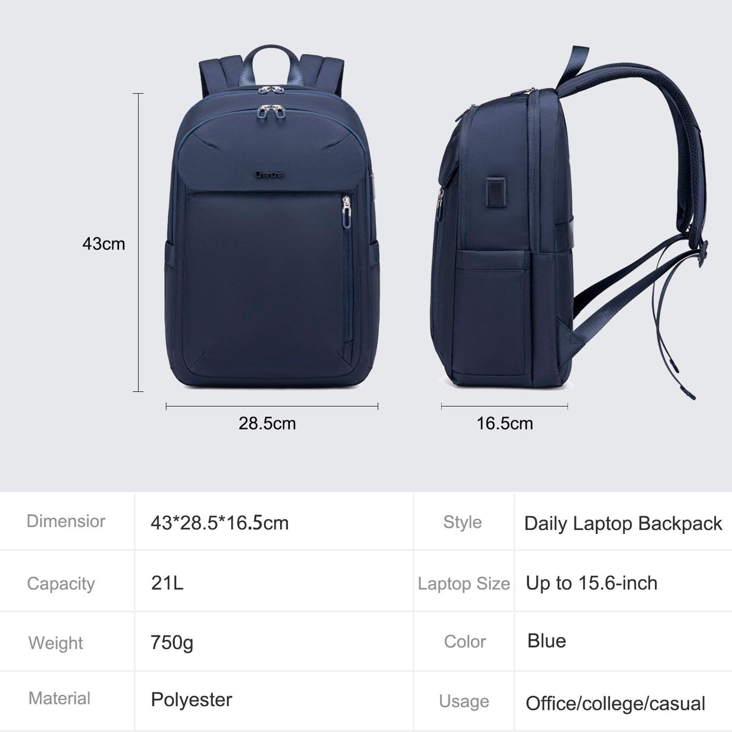 CB00633 Casual Backpack Blue