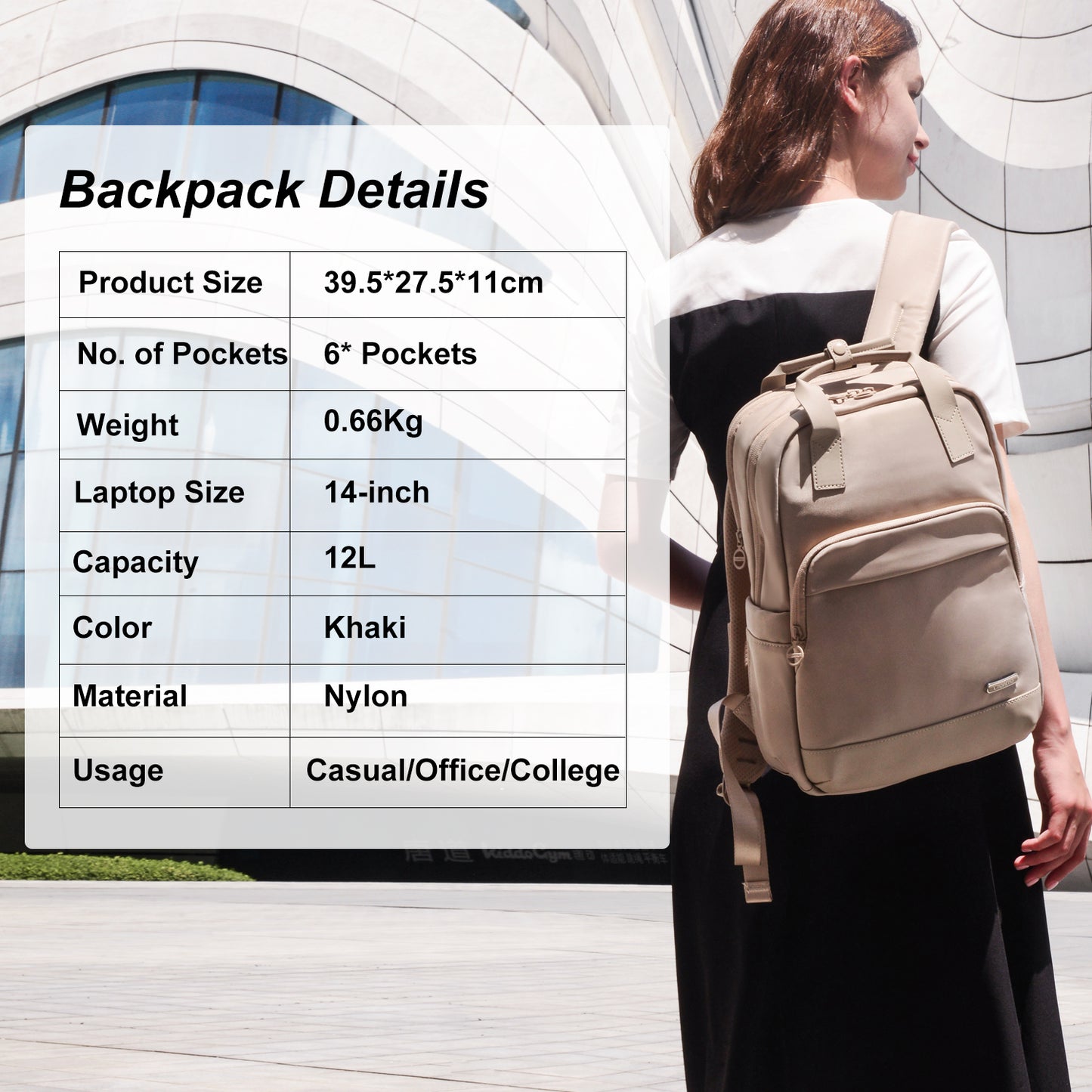 CB00762 Casual Backpack Khaki