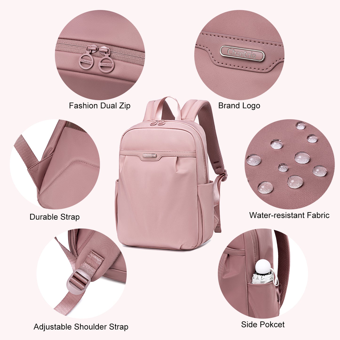 CB00769 Compact Backpack Pink