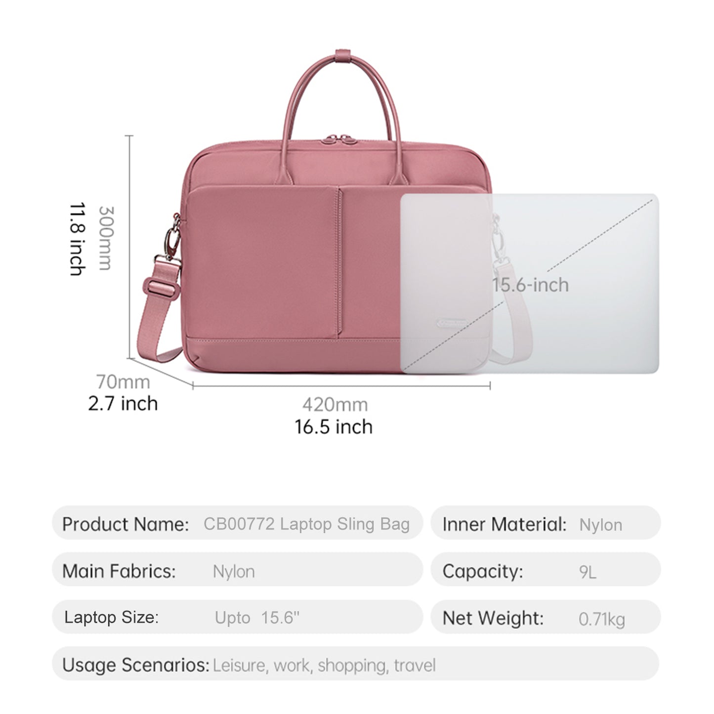 CB00772 Briefcase Bag Khaki