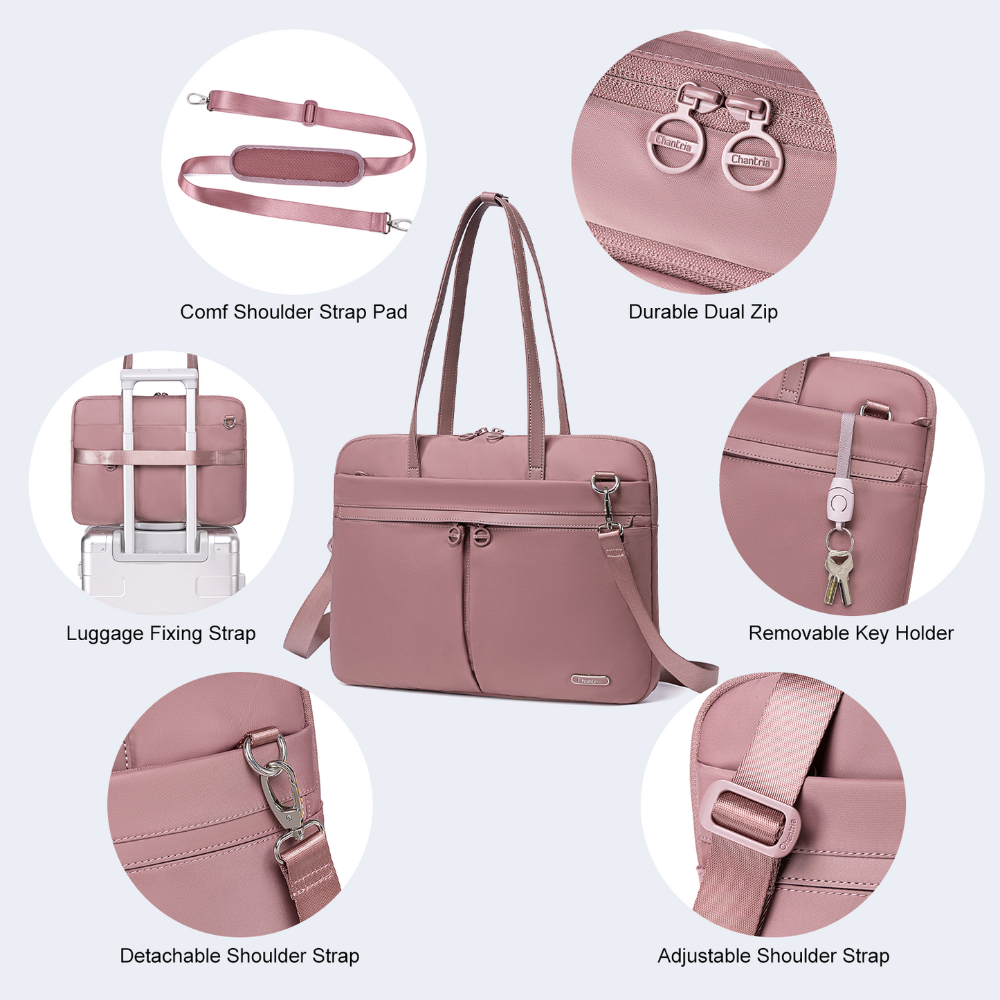 CB00773 Laptop Sling Bag Pink