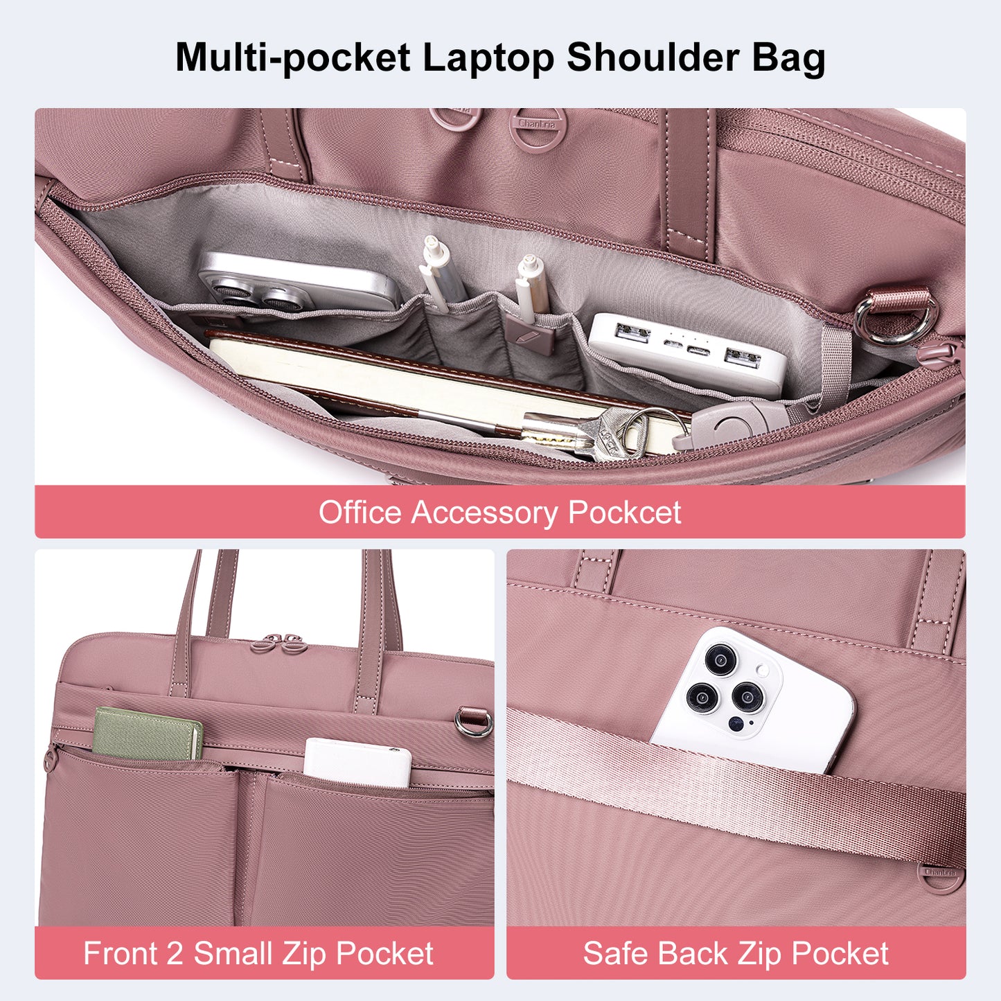 CB00773 Laptop Sling Bag Pink