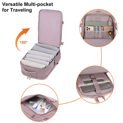 CB00617 Travel Backpack Pale Mauve