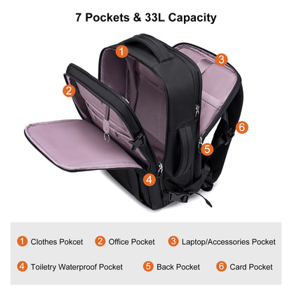 CB00617 Travel Backpack Black