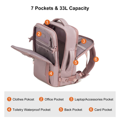 CB00617 Travel Backpack Pale Mauve