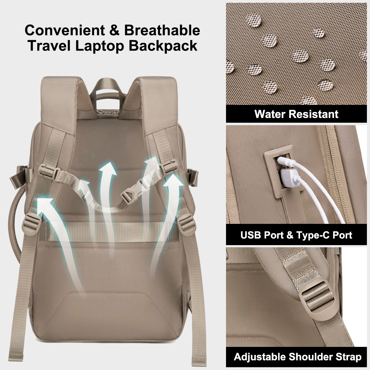 CB00617 Travel Backpack Khaki