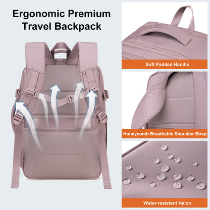 CB00617 Travel Backpack Pale Mauve